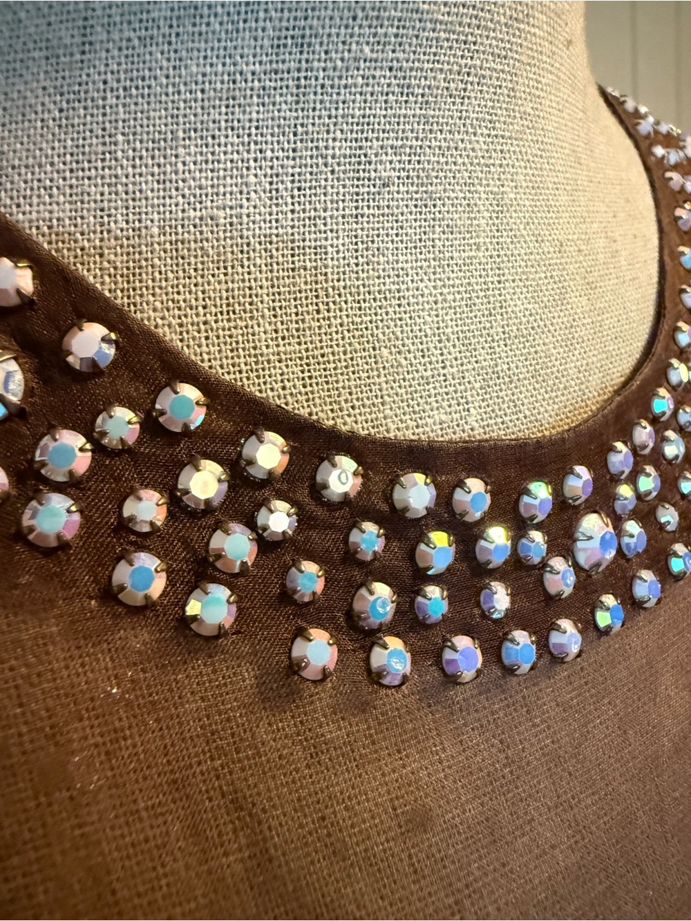 Vintage Austrian Crystal-Embellished Women’s Necklace Dress